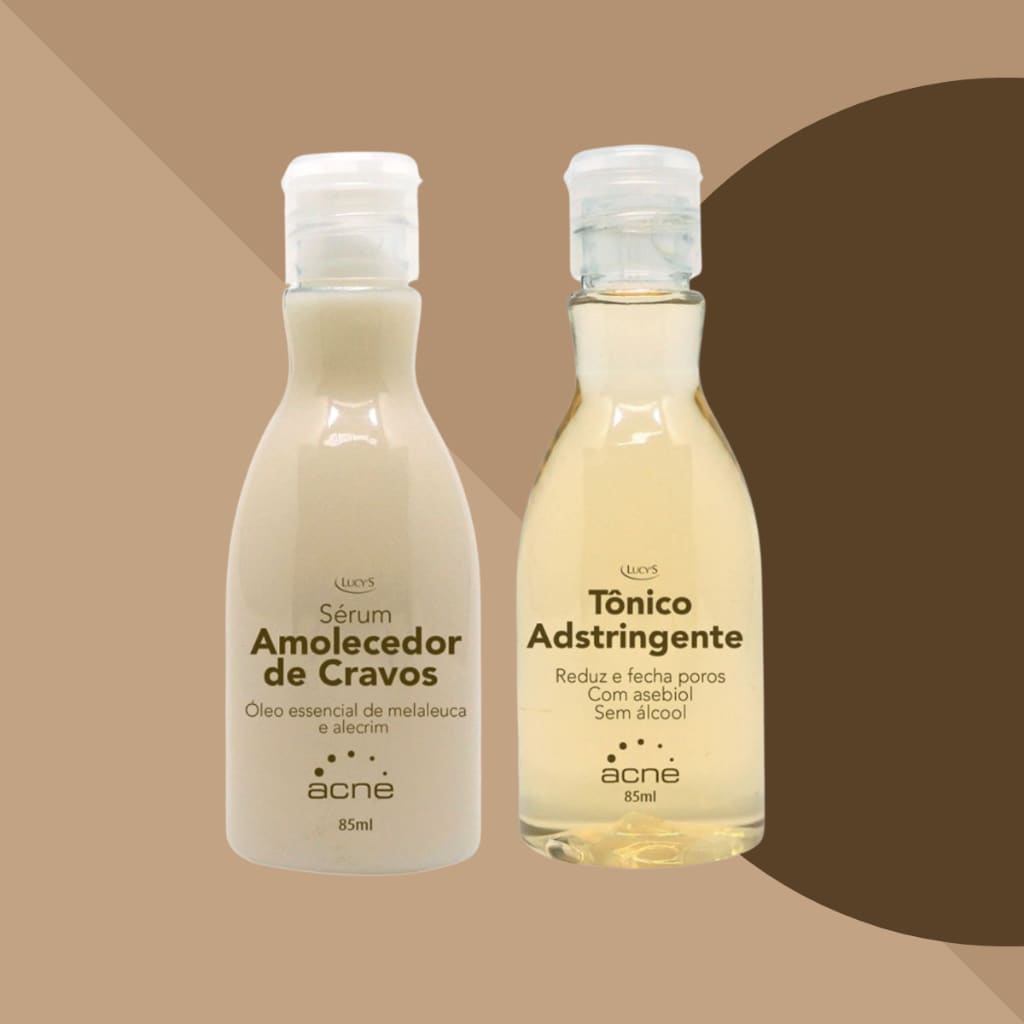 KIT SKINCARE PELE LIMPA — AMOLECEDOR DE CRAVOS + TÔNICO ADSTRINGENTE