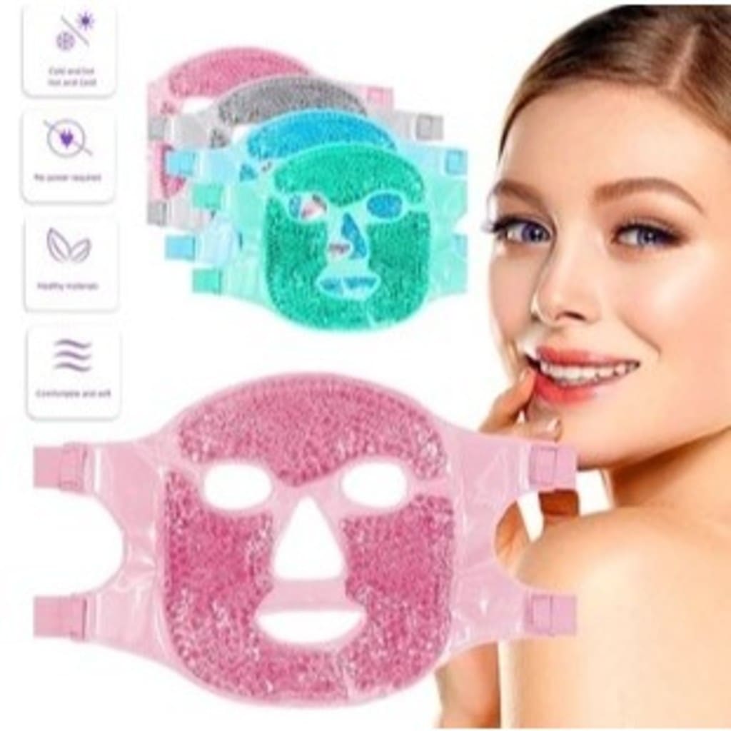 Máscara Facial de Gel em Veludo — Compressa Quente ou Fria